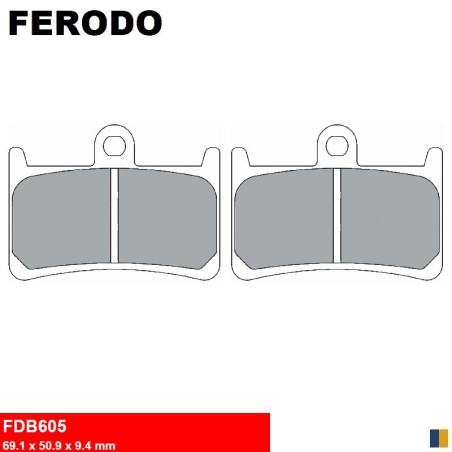 Ferodo halvmetall bromsbelägg typ FDB605EF