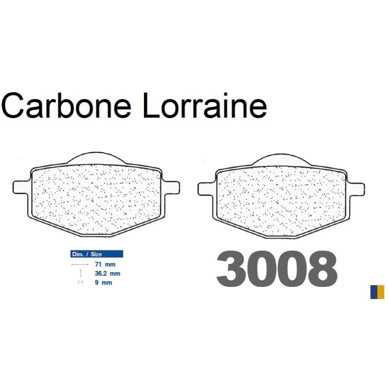 Pastillas de freno traseras Carbone Lorraine - Malaguti 125 / 160 Centro ie 2008-2011