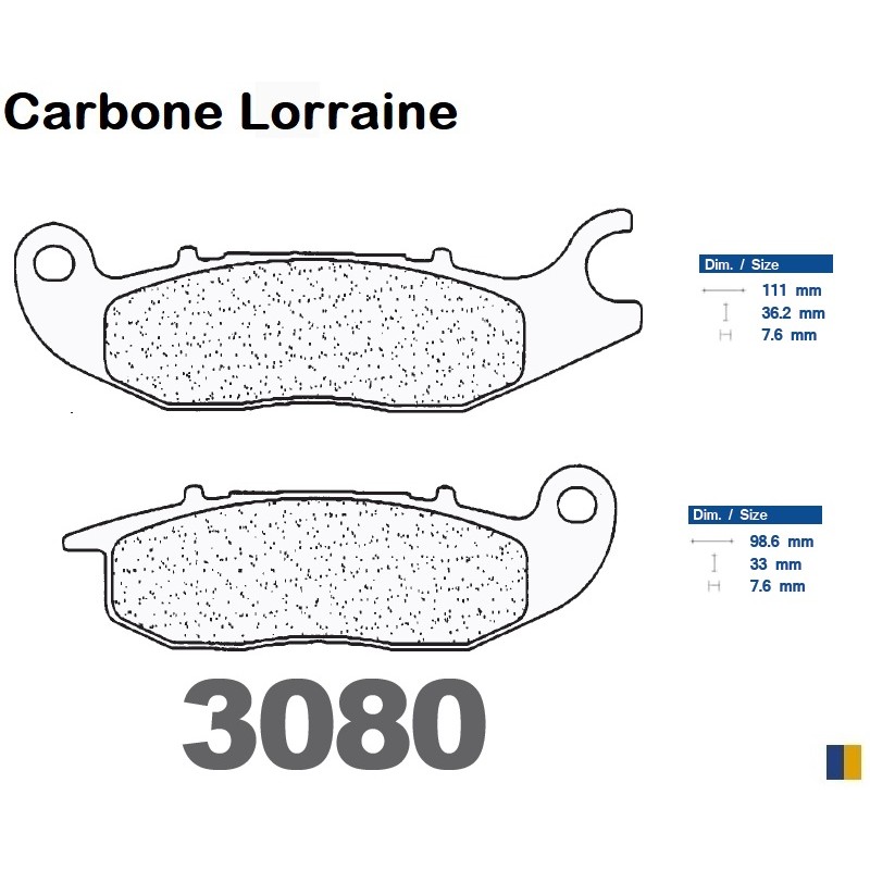 Pastiglie freno Carbone Lorraine tipo 3080 MSC