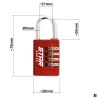 Cadenas à combinaison Star Locks - 4 chiffres - 26x78 mm - rouge