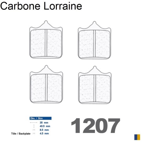 Plaquettes de frein racing Carbone Lorraine type 1207 C60