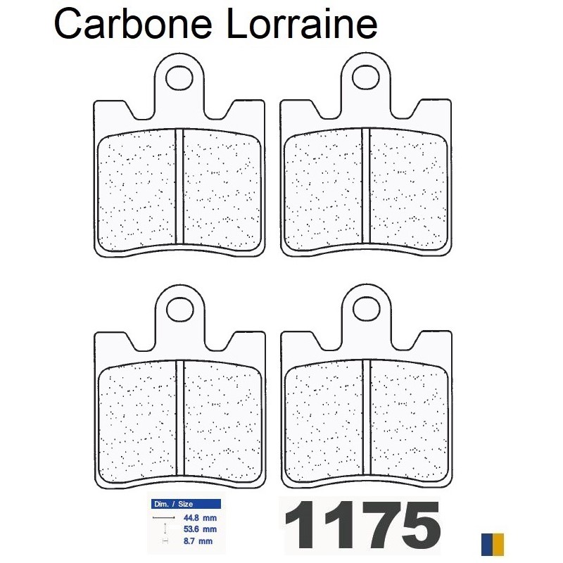 Pastiglie freno anteriore Carbone Lorraine tipo 1175 A3+ Pastiglie freno anteriore Carbone Lorraine tipo 1175 A3+