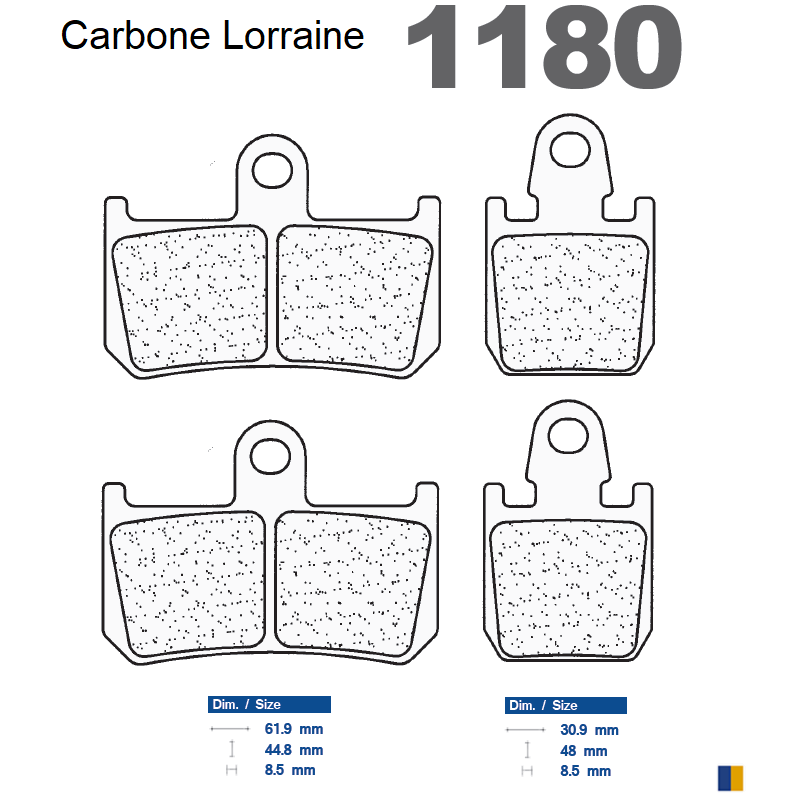 Przednie klocki hamulcowe Carbone Lorraine racing typu 1180 C60