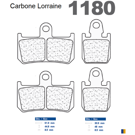 Pastiglie freno anteriore Carbone Lorraine racing tipo 1180 C60