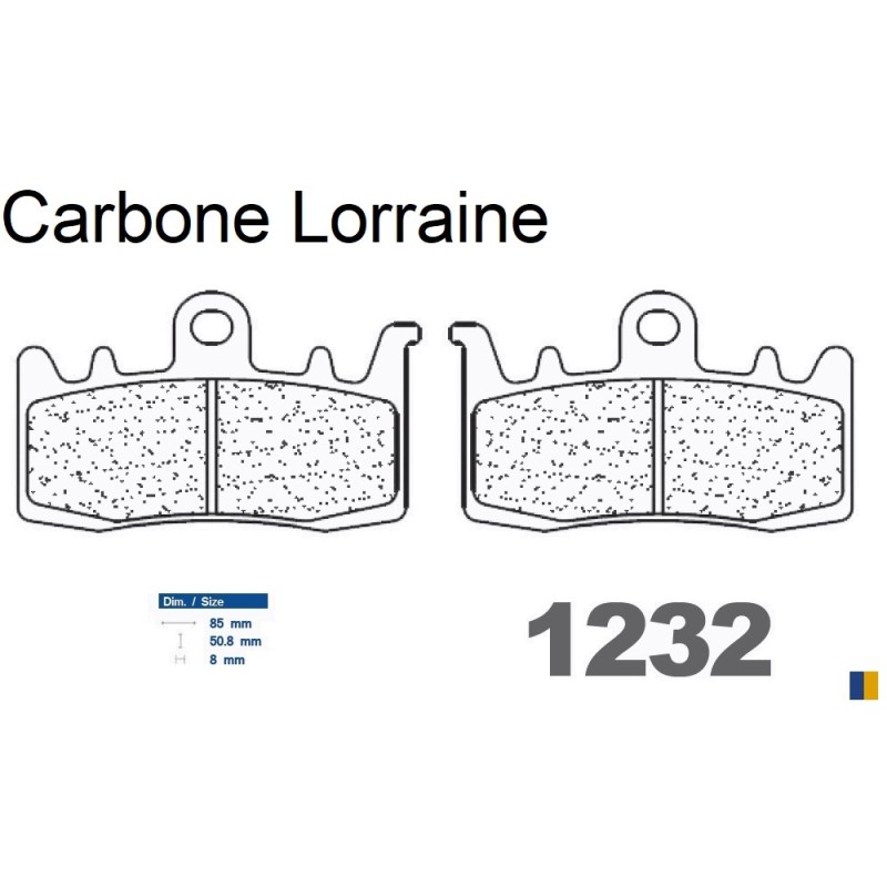 Pastiglie freno anteriore Carbone Lorraine tipo 1232 A3+ Pastiglie freno anteriore Carbone Lorraine tipo 1232 A3+