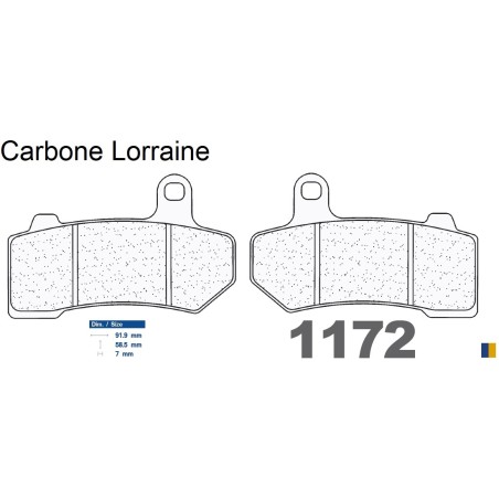 Carbone Lorraine rear brake pads for Harley Davidson 1584 Electra Glide Standard FLHT 2008-2010