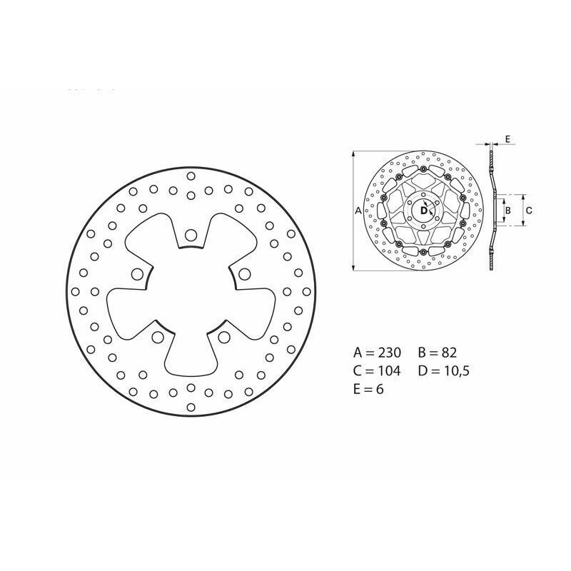 BREMBO Serie Oro rund fast bromsskiva - ref 68B40761