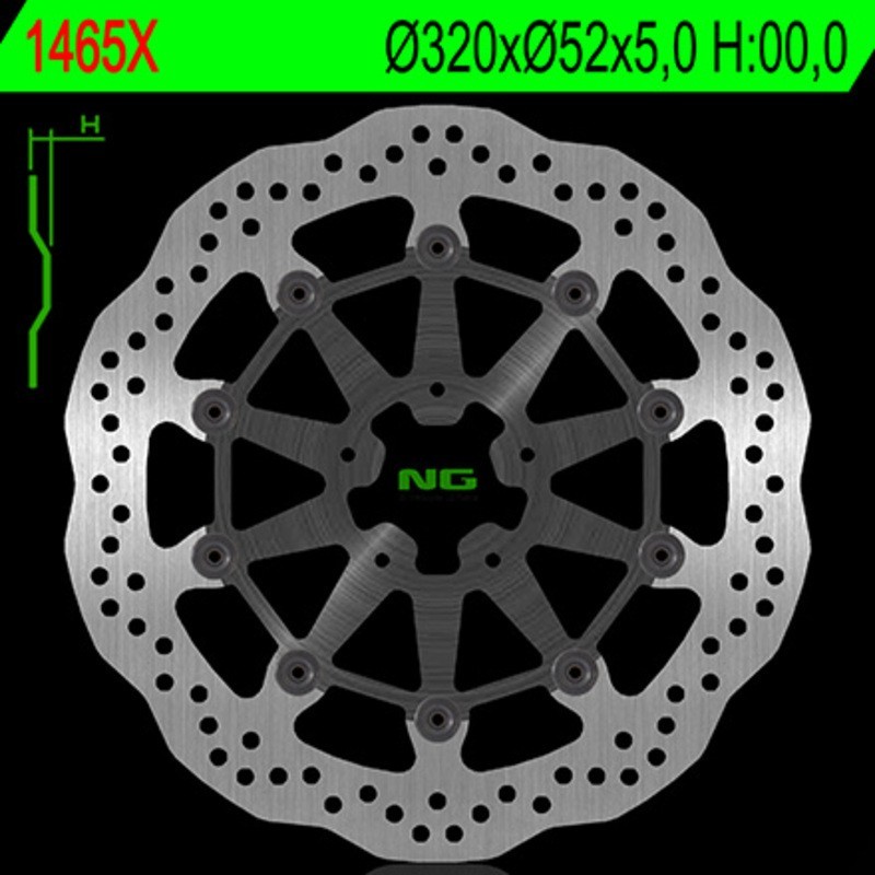 Pływająca tarcza hamulcowa NG BRAKES o kształcie płatka - ref 1465X