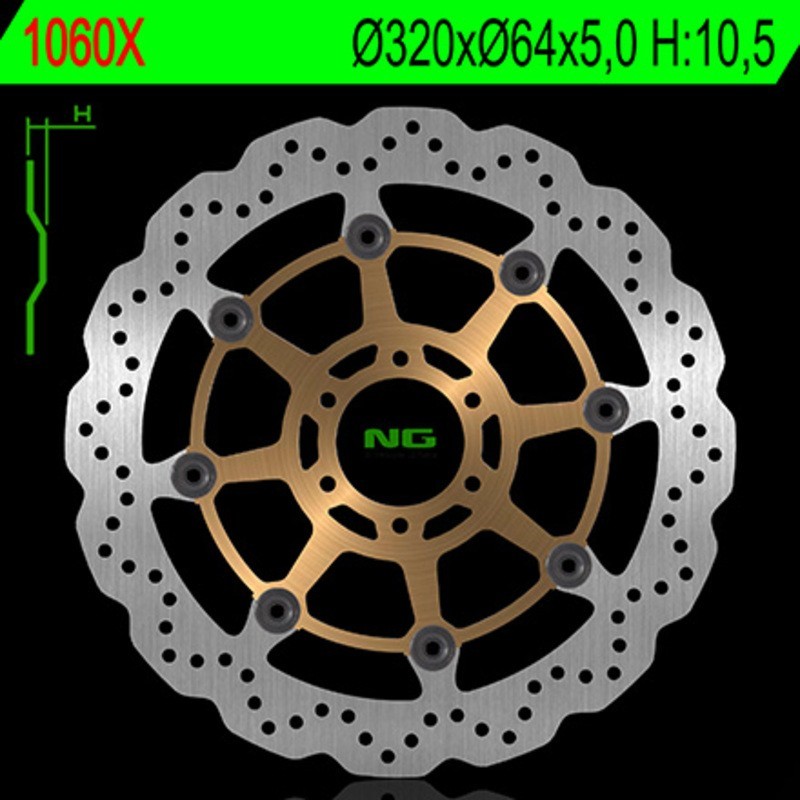 Frenos de disco ondulado flotante NG BRAKES - ref 1060X
