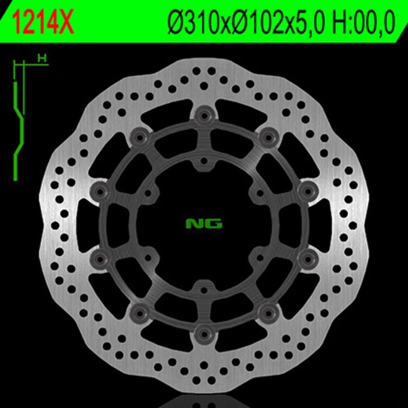 Frenos de disco ondulado flotante NG BRAKES - ref 1214X