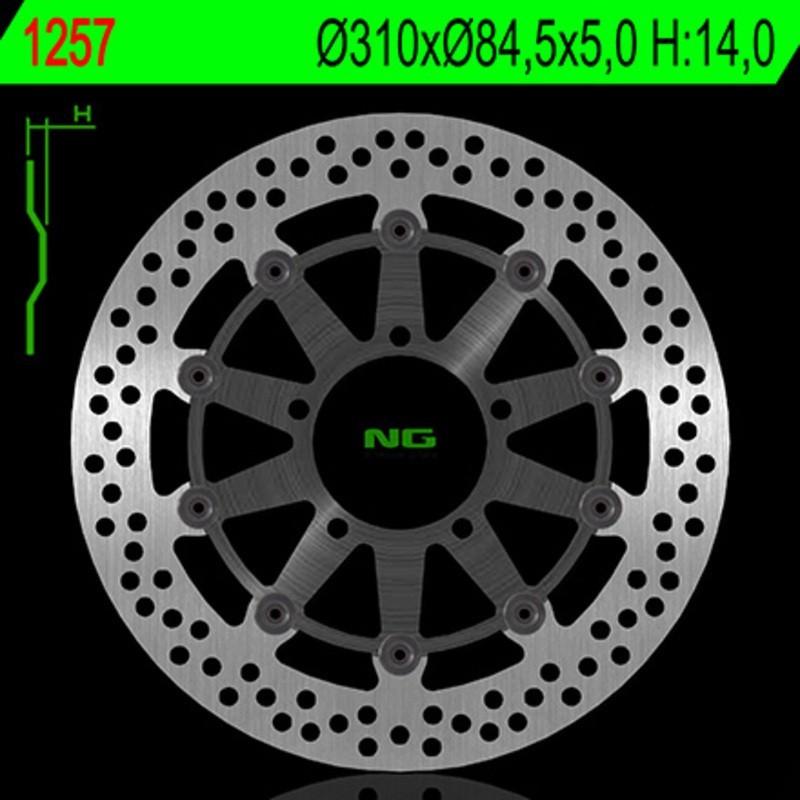 NG BRAKES disco freno fisso tondo - ref 1247