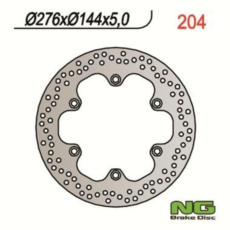 NG BRAKES ronde vaste remschijf - ref 204