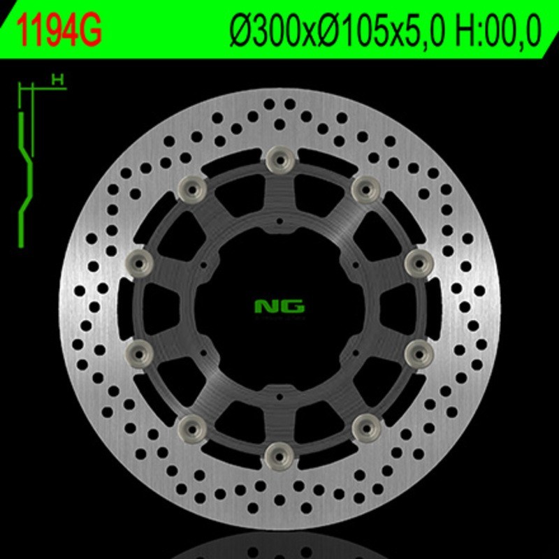 NG BRAKES disco freno flottante tondo - ref 1194G
