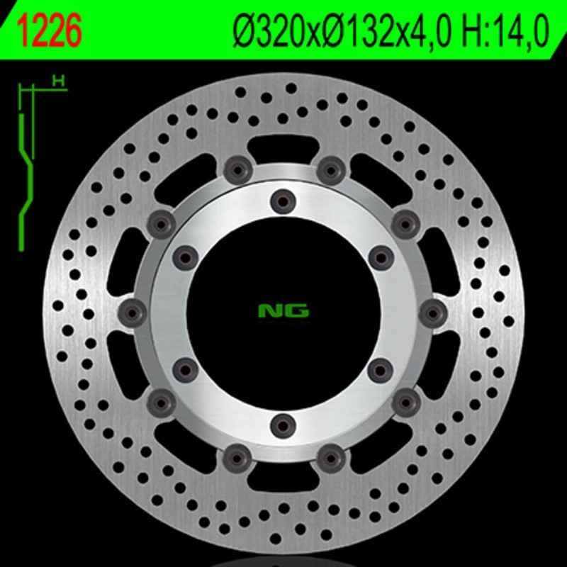NG BRAKES disco freno flottante tondo - ref 1226