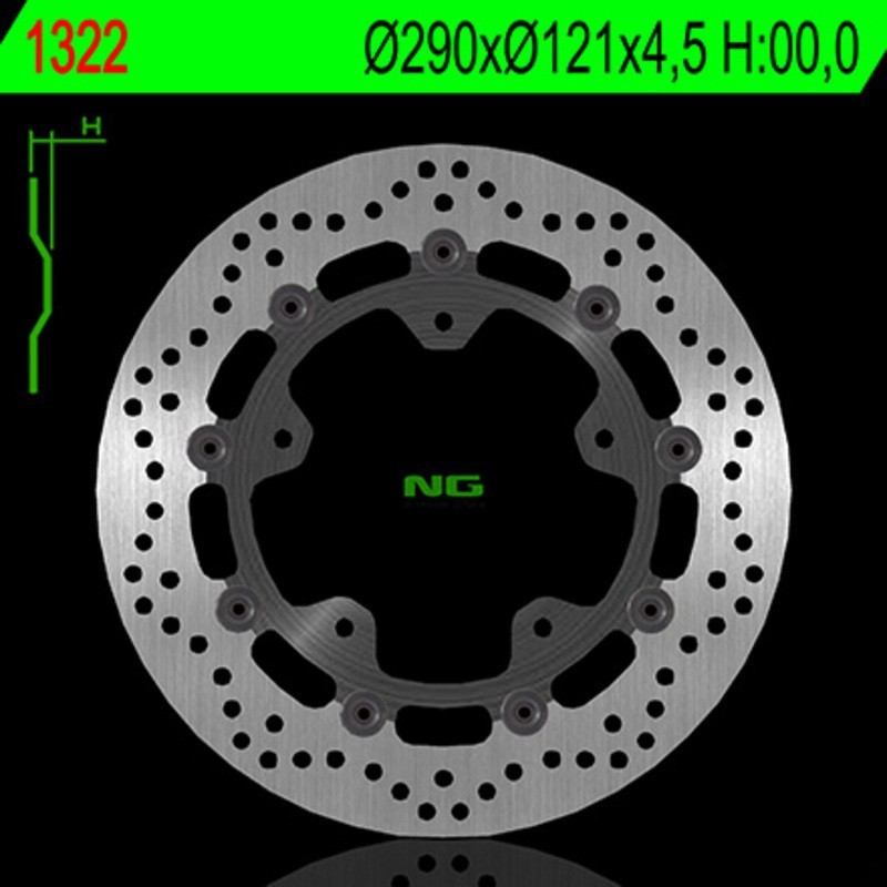 NG BRAKES disco freno flottante tondo - ref 1322