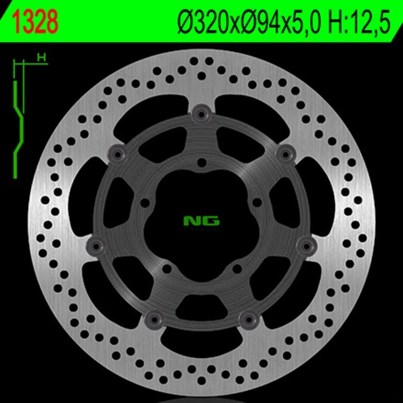NG BRAKES disco freno flottante tondo - ref 1328
