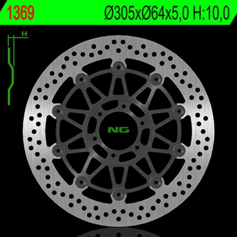 NG BRAKES disco freno flottante tondo - ref 1369