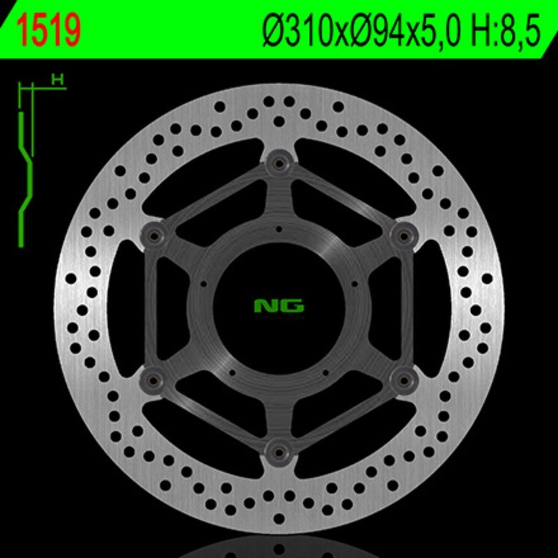 NG BRAKES disco freno flottante tondo - ref 1519