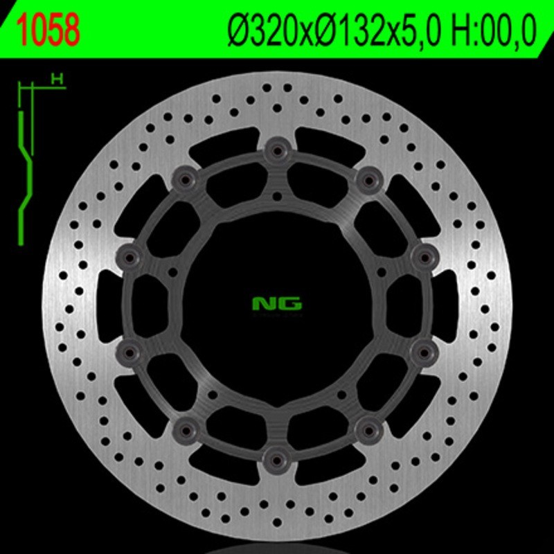 NG BRAKES disco freno flottante tondo - ref 1058