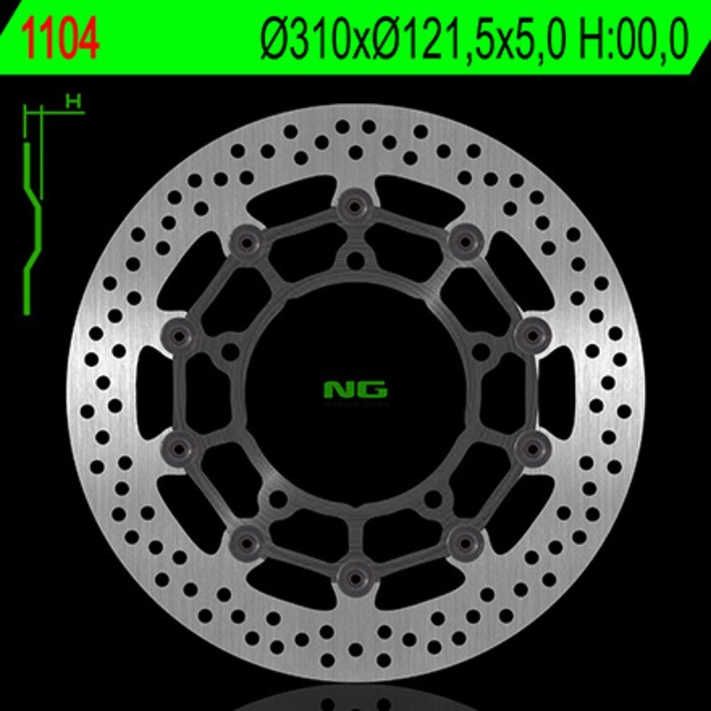 NG BRAKES disco freno flottante tondo - ref 1104