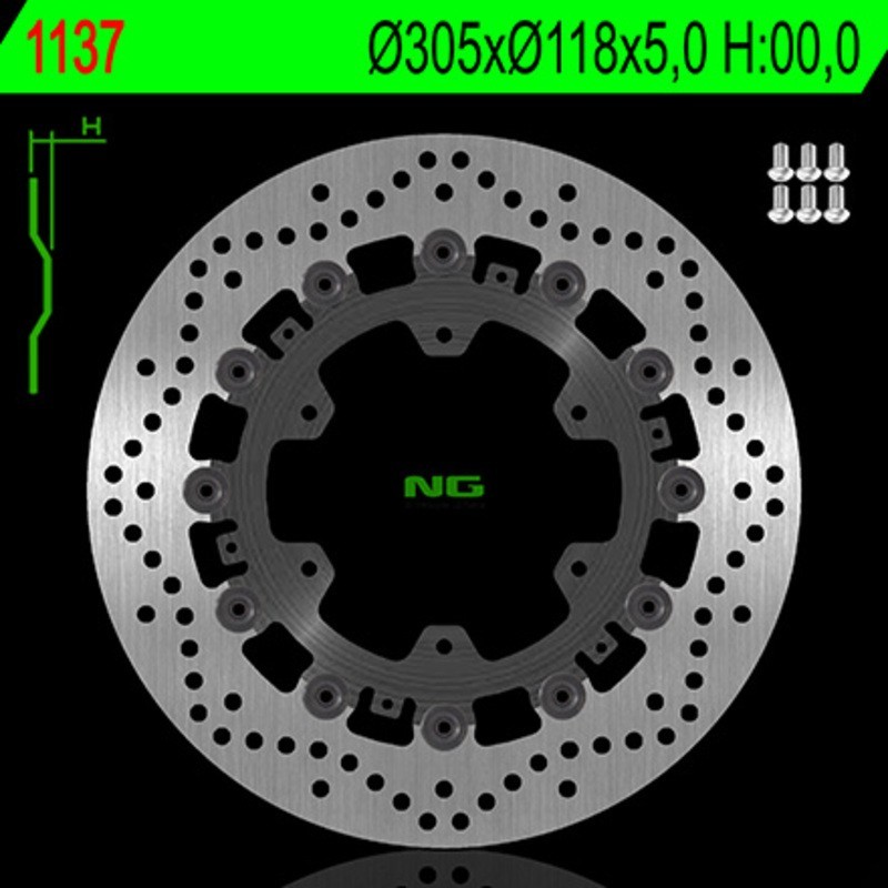 NG BRAKES disco freno flottante tondo - ref 1137