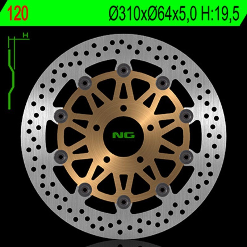 NG BRAKES disco freno flottante tondo - ref 120