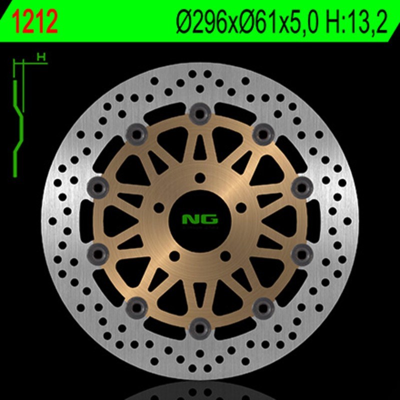 Disque de frein NG BRAKES rond flottant - ref 1212