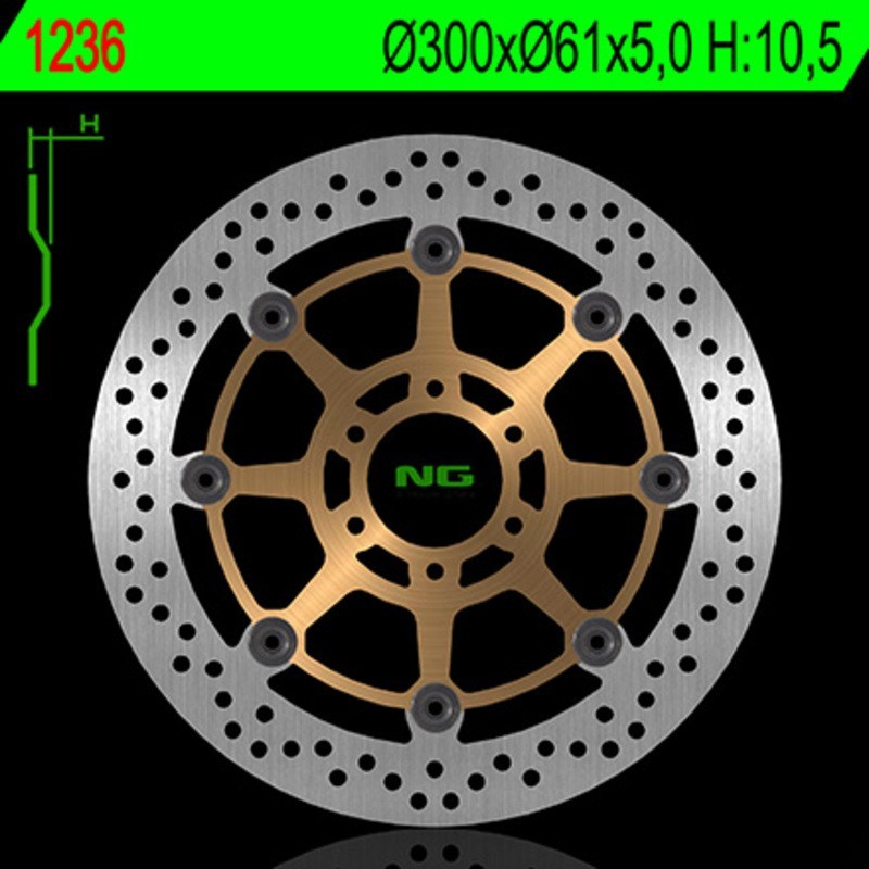 NG BRAKES disco freno flottante tondo - ref 1236