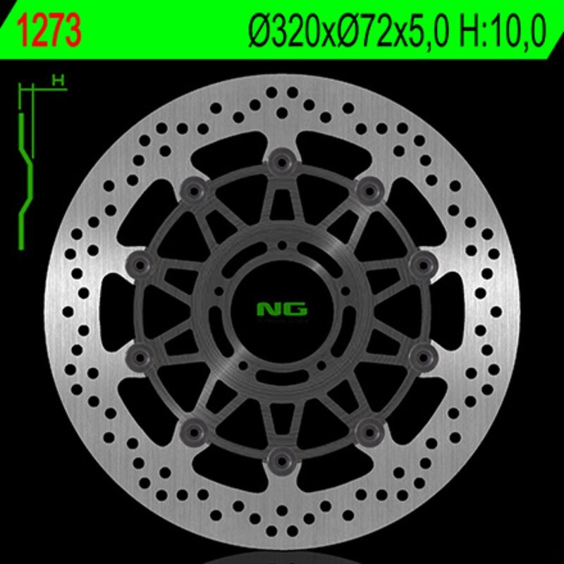 NG BRAKES disco freno flottante tondo - ref 1273