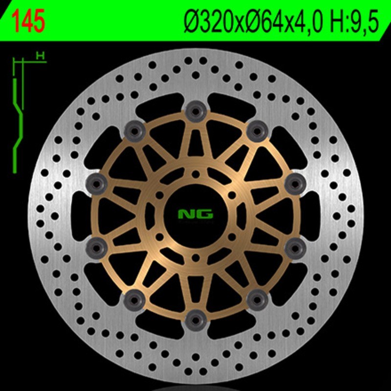 NG BRAKES disco freno flottante tondo - ref 145