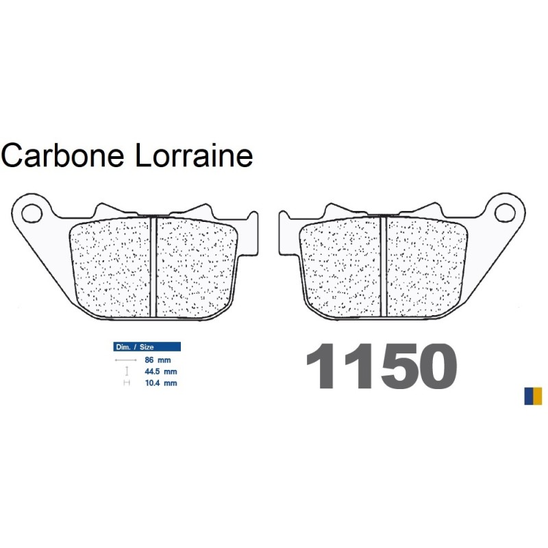 Plaquettes Carbone Lorraine de frein arrière Harley Davidson XL 1200 Sportster C Custom 2004-2013 Plaquettes Carbone Lorraine de frein arrière Harley Davidson XL 1200 Sportster C Custom 2004-2013
