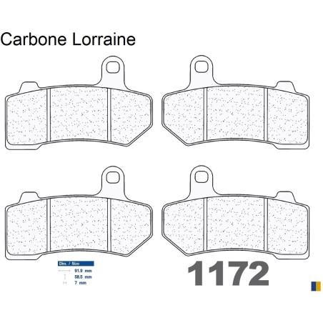 Carbone Lorraine Bremsbeläge vorne für Harley Davidson 1584 Street Glide FLHX 2008-2015