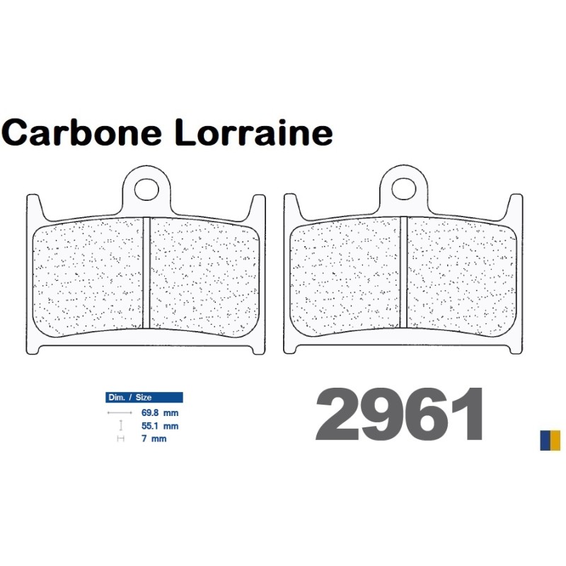 Plaquettes de frein Carbone Lorraine type 2961 A3+ Plaquettes de frein Carbone Lorraine type 2961 A3+