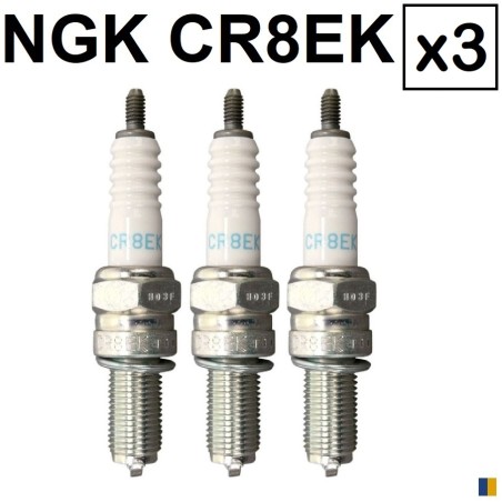 3 bougies NGK CR8EK pour Triumph 1050 Speed Triple 2005-2010