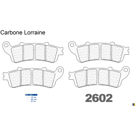 Carbone Lorraine front brake pads for Honda VFR 800 VTEC /ABS 2002-2005
